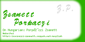 zsanett porpaczi business card